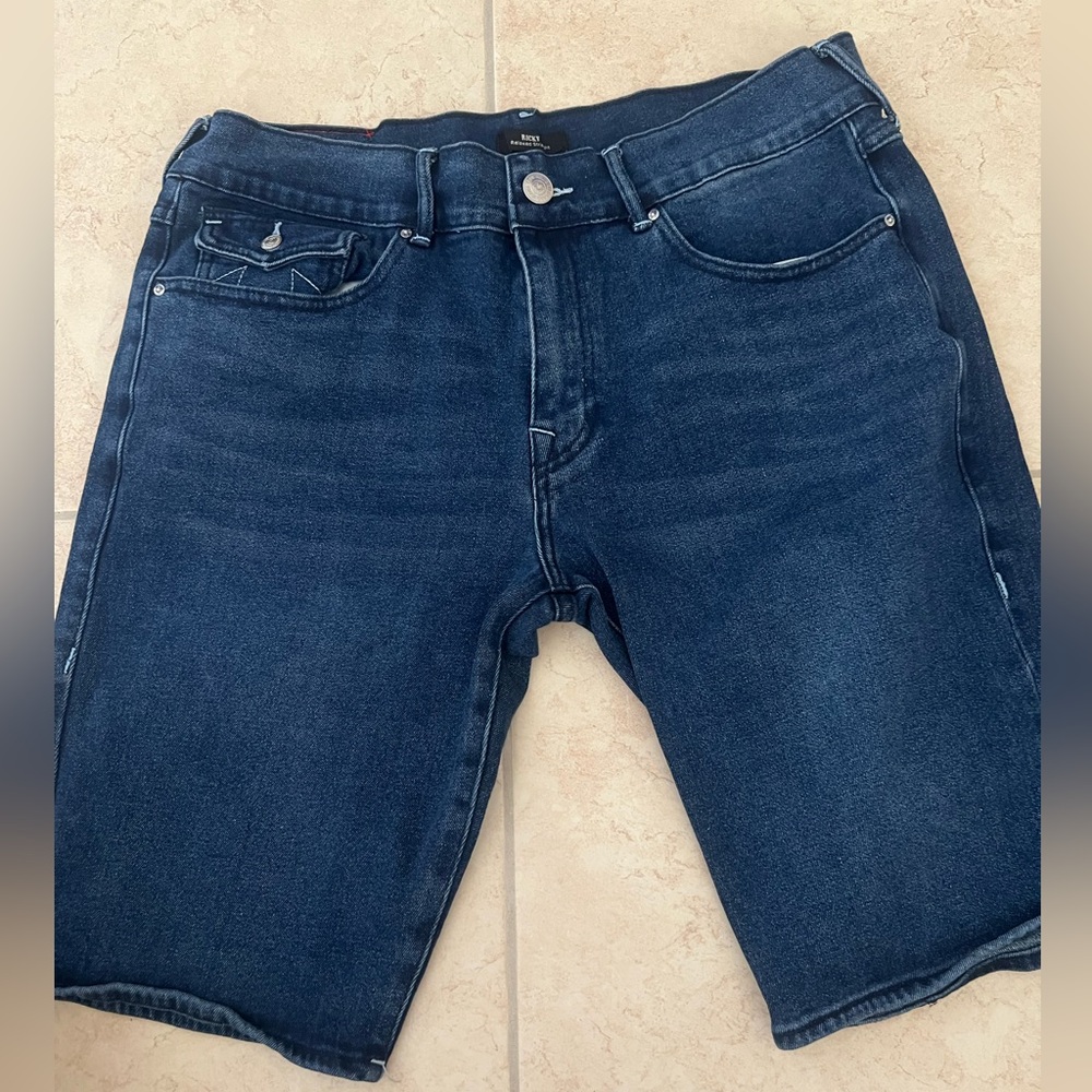 True Religion Men’s Blue Jean Shorts Classic Stretch Denim